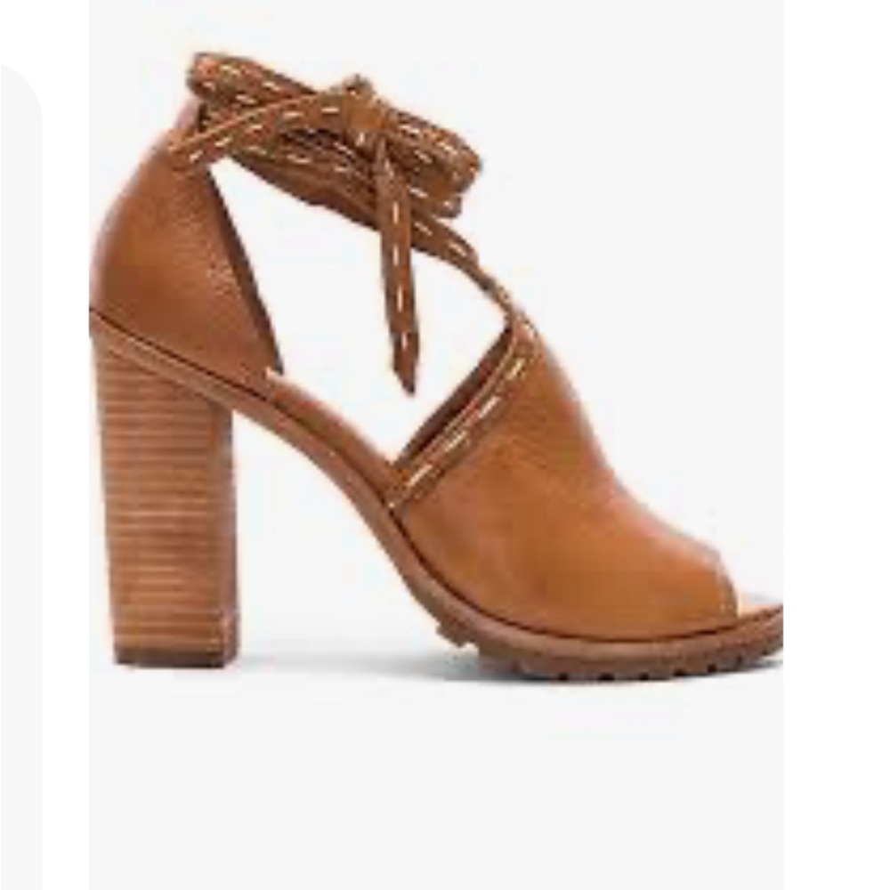 Frye Suzie Pickstitch Leather Bootie Block Heels Women's Size 6